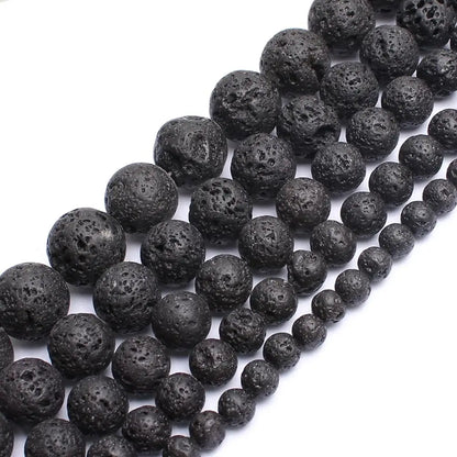 Natural Black Lava Stone Beads – Jewelry Making