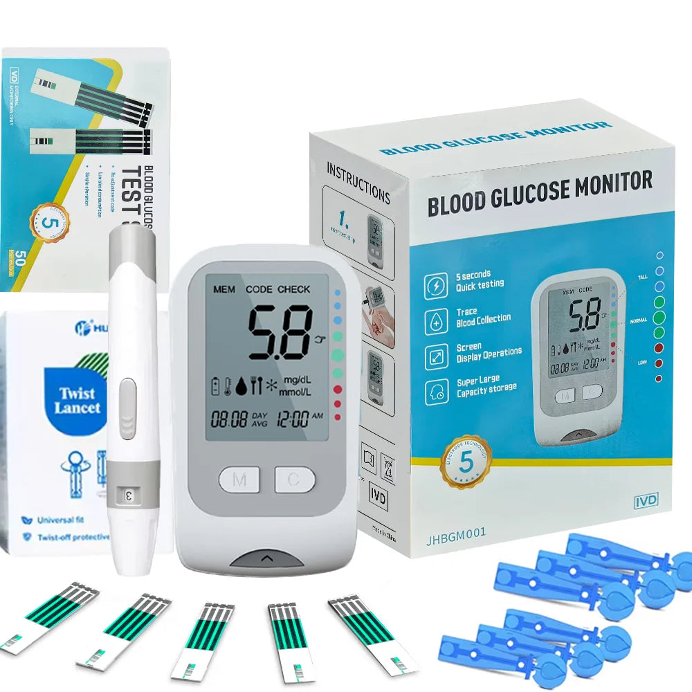 Blood Glucose Meter Diabetes Kit 50pc Test Strips Lancet