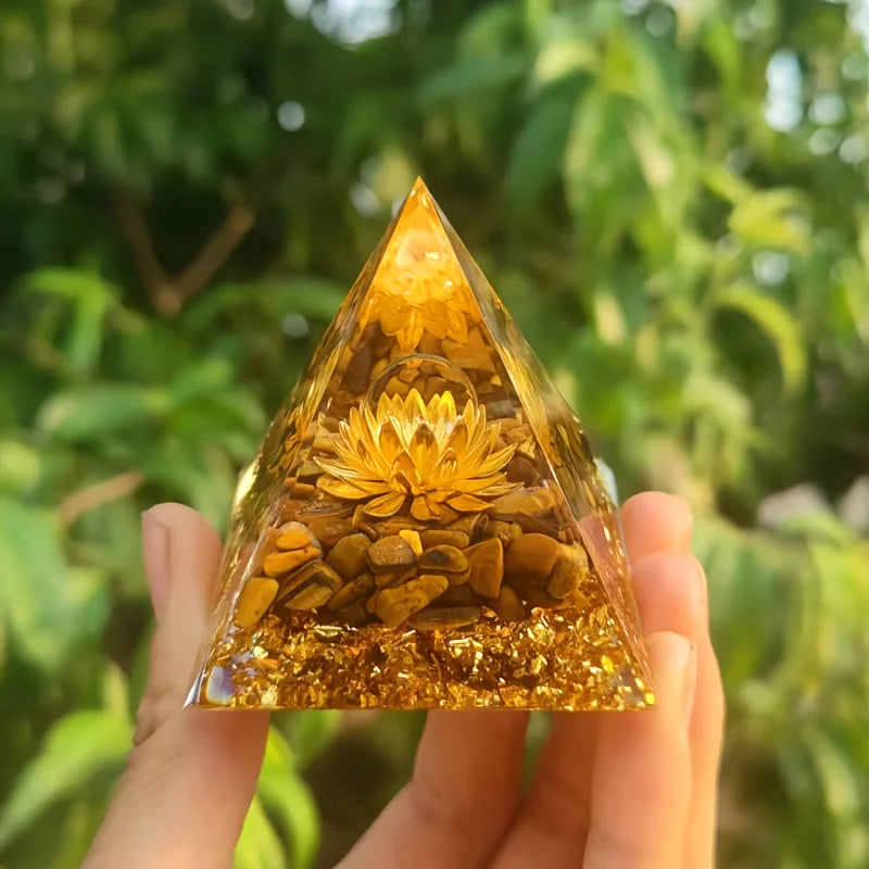 White Lotus Orgone Pyramid – Sacred Energy & Harmony