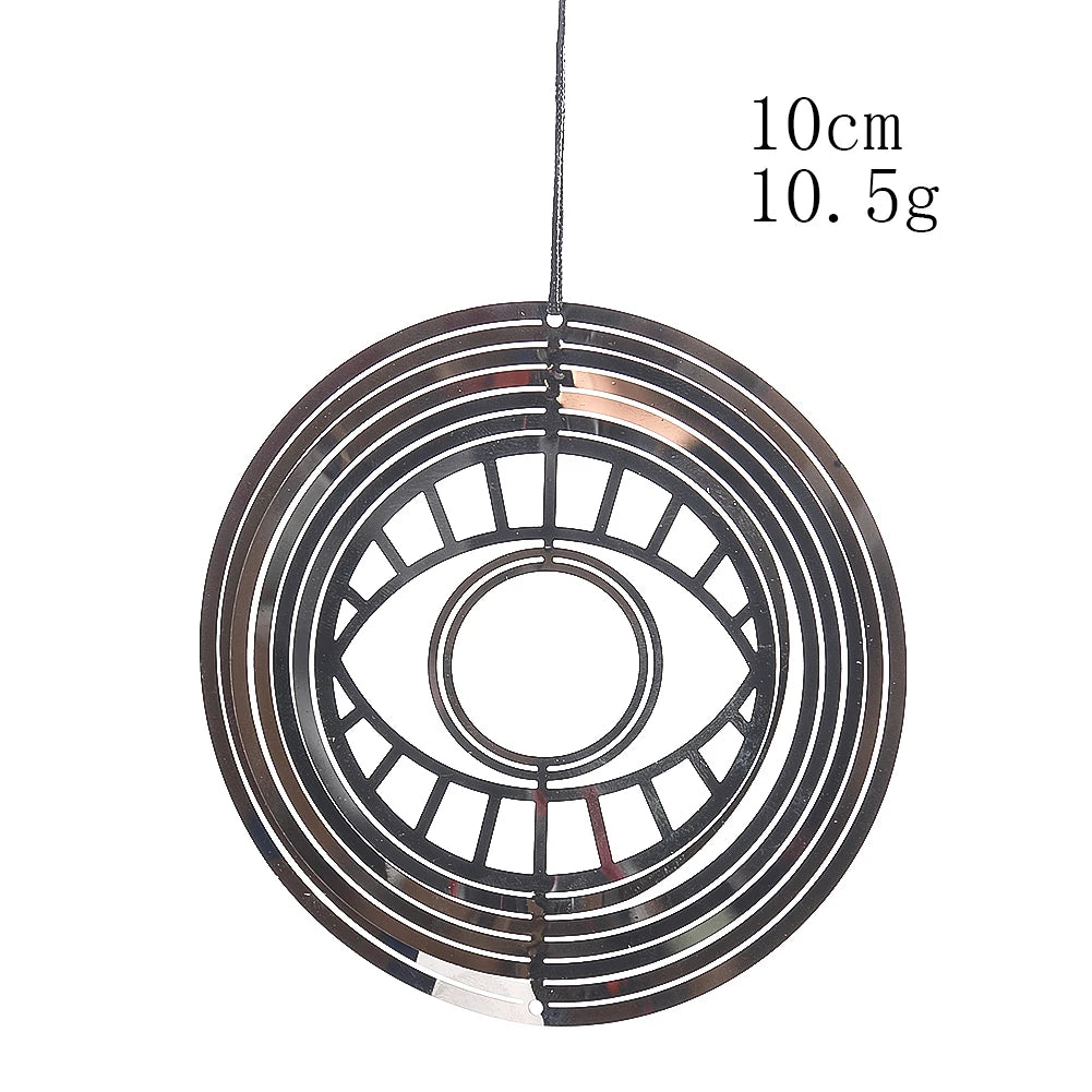 Turkish Devil Eye Wind Spinner Catcher Sublimation 3D Mirror Reflection Rotating Windchime Feng Shui Amulet Hanging Garden Decor