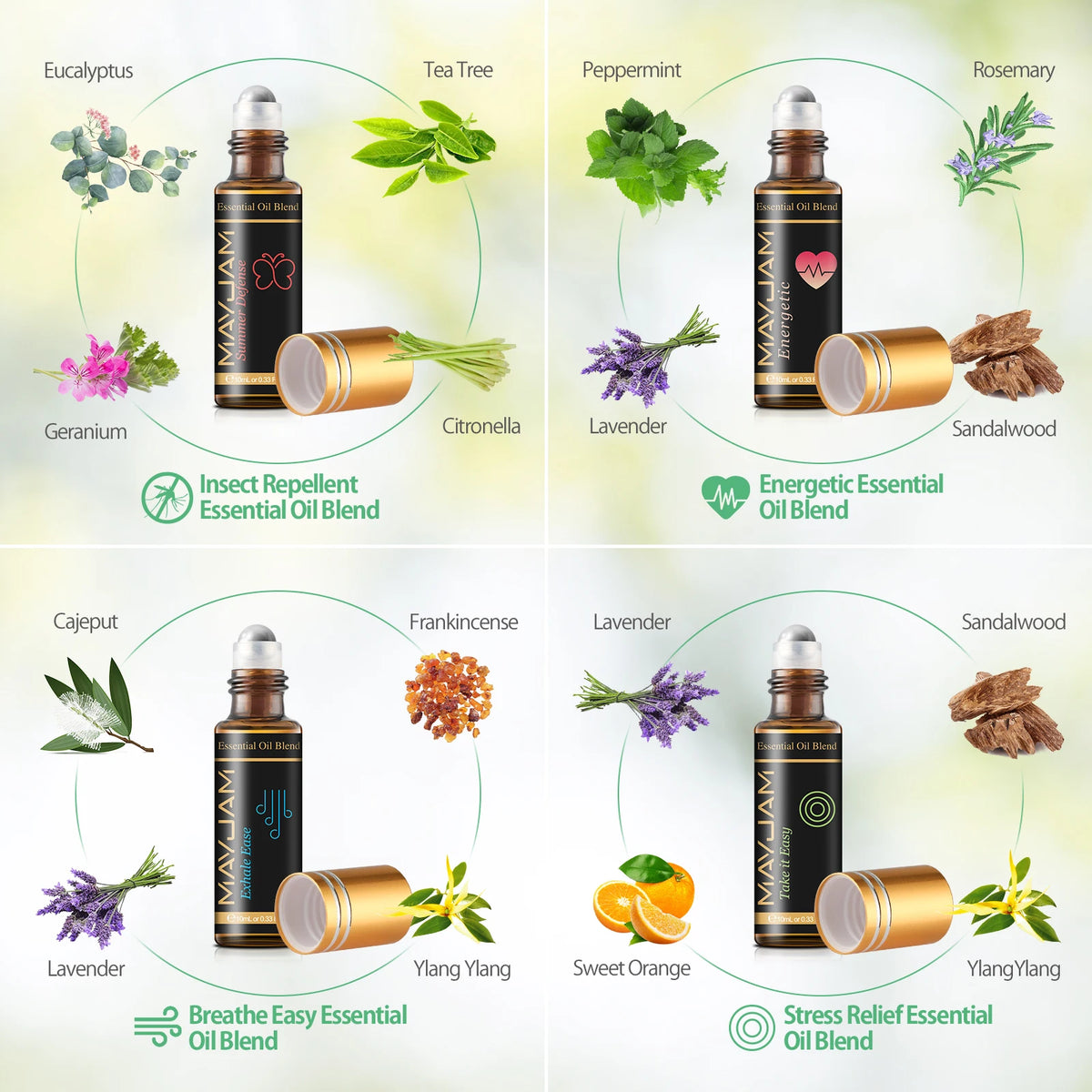 MAYJAM 28pcs/set Aromatherapy Essential Oils Gift Box,Sandalwood Bergamot Lemongrass Lemon Lavender Citronella Patchouli Tea Tree Sage Sweet Orange Rosemary Vanilla Vetiver Rose Cedarwood Chamomile Eucalyptus for Humidifier R