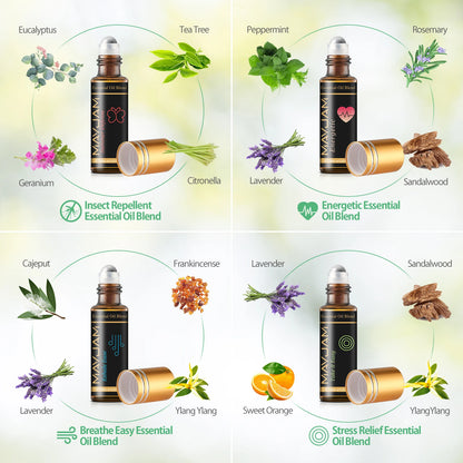 MAYJAM 28pcs/set Aromatherapy Essential Oils Gift Box,Sandalwood Bergamot Lemongrass Lemon Lavender Citronella Patchouli Tea Tree Sage Sweet Orange Rosemary Vanilla Vetiver Rose Cedarwood Chamomile Eucalyptus for Humidifier R
