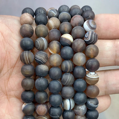 Orange Striped Agate Beads – Natural Stone for Jewelry Making