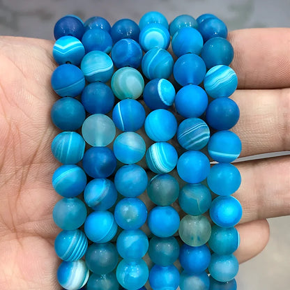 Orange Striped Agate Beads – Natural Stone for Jewelry Making