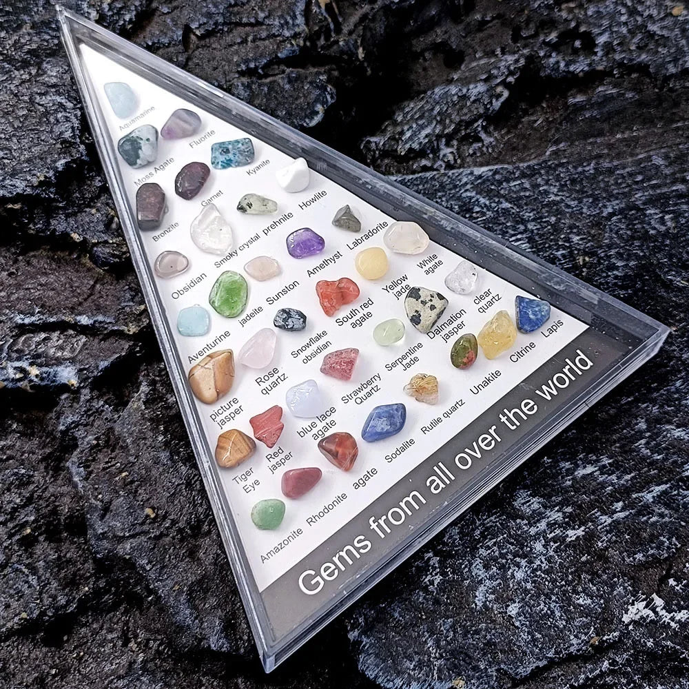 36pcs Gemstone Quartz Crystal Chakra Healing Stones And Crystals Set Hexagon Rose Quartz Gems For Medication Bedroom Decor
