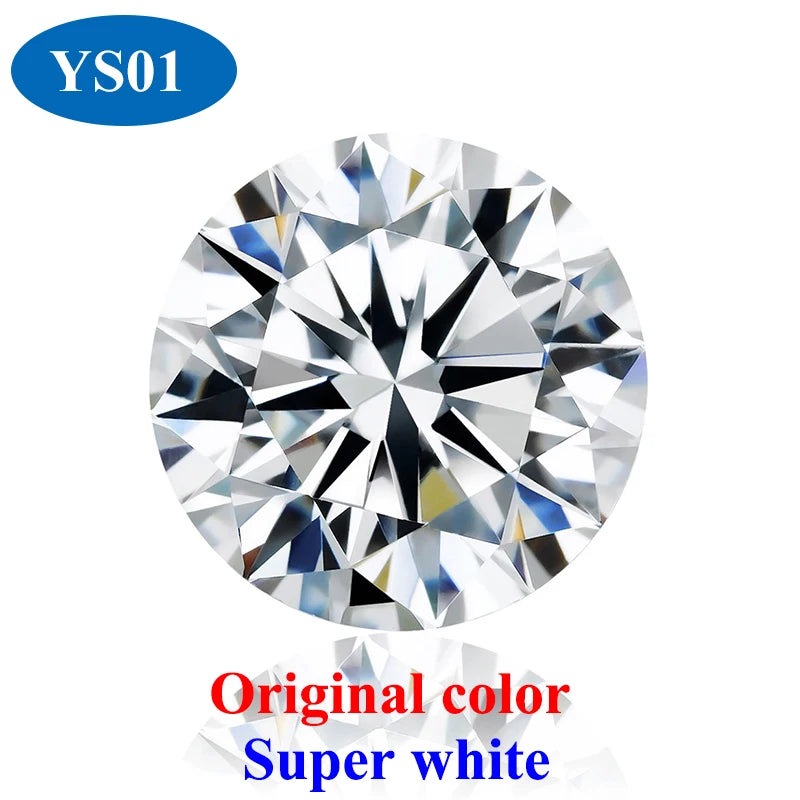 DJMAX 0.5-3ct Pink Red Royal Blue Green Moissanite Loose Stone Excellent Cut 5/6.5/8/9mm Original Moissanite Diamond Stones