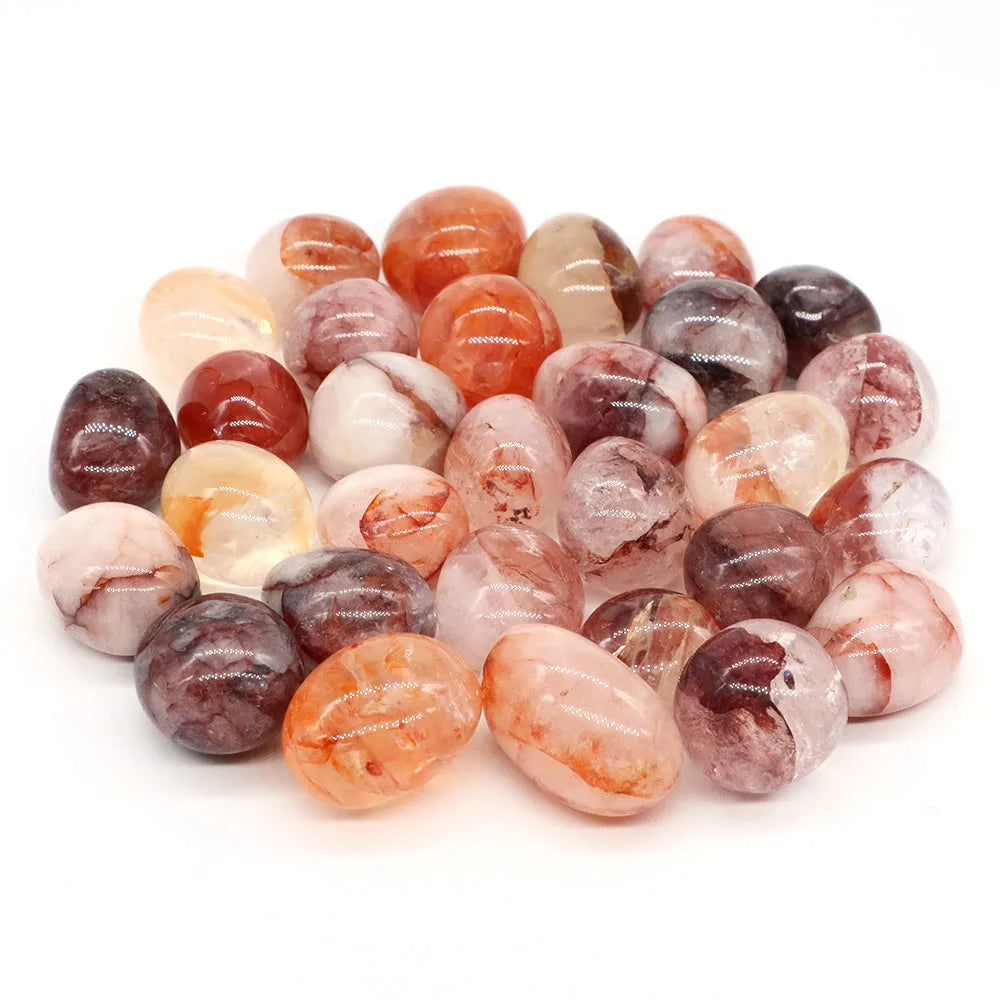 Red Inclusions Natural Tumbled Stones Healing Crystal Quartz Mineral Specimen Meditation Gemstones Tank Aquarium Home Decoration