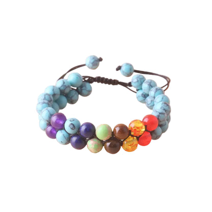 7 Chakra Natural Stone Bracelet – Balance & Harmony