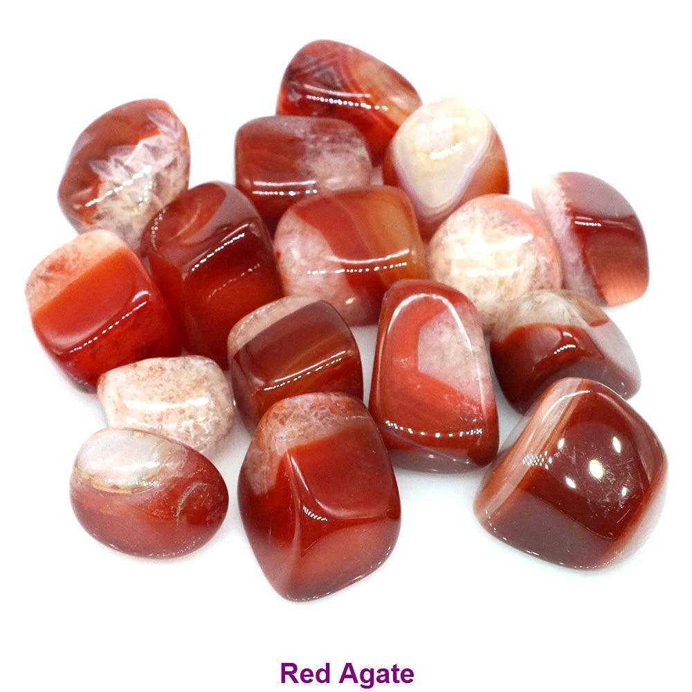 Red Inclusions Natural Tumbled Stones Healing Crystal Quartz Mineral Specimen Meditation Gemstones Tank Aquarium Home Decoration