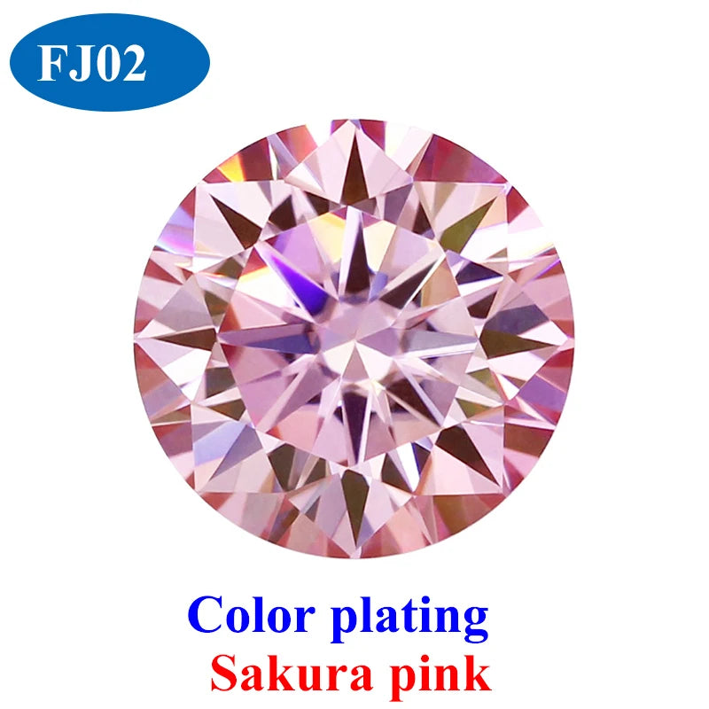 DJMAX 0.5-3ct Pink Red Royal Blue Green Moissanite Loose Stone Excellent Cut 5/6.5/8/9mm Original Moissanite Diamond Stones