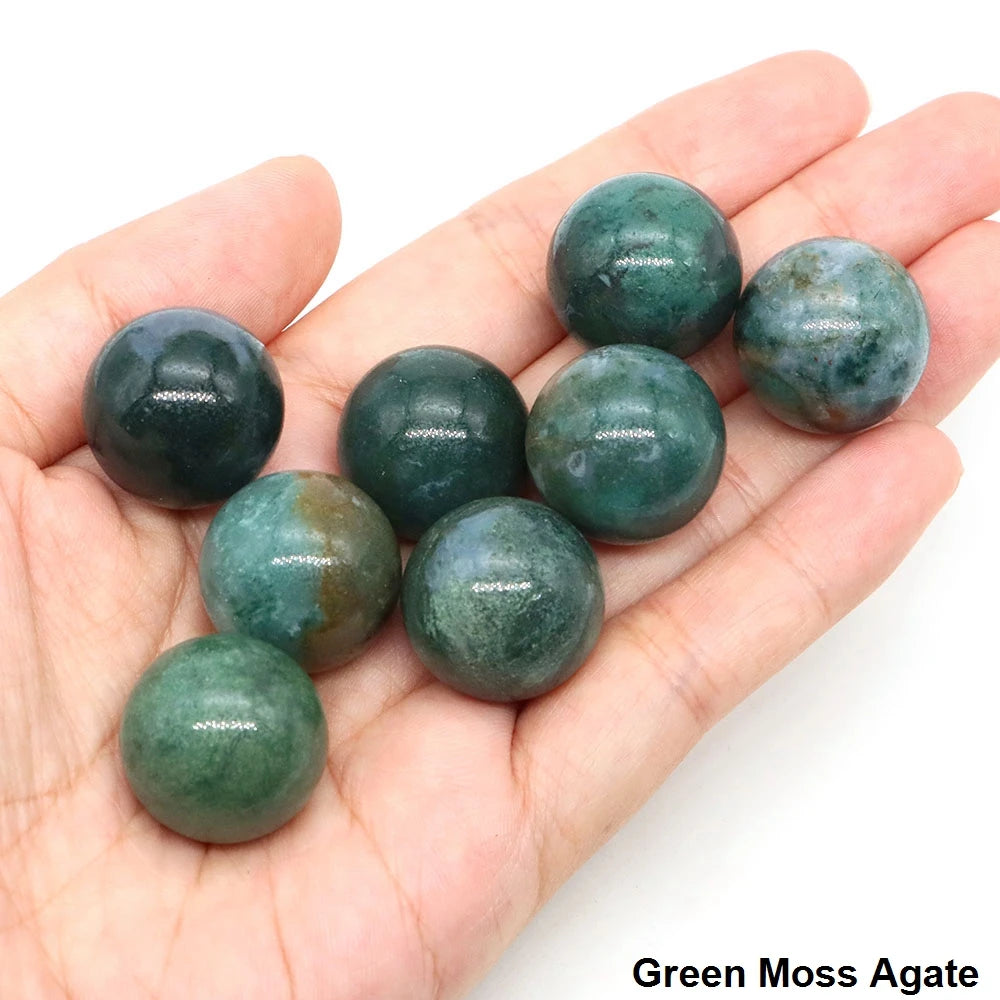 20mm Black Agate Balls Natural Stone Sphere Healing Crystal Amethyst Energy Globe for DIY Jewelry Specimen Collection Home Decor