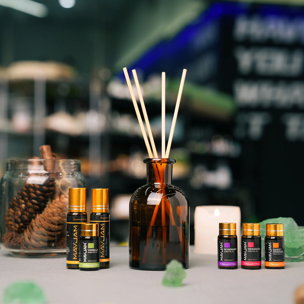 MAYJAM 28pcs/set Aromatherapy Essential Oils Gift Box,Sandalwood Bergamot Lemongrass Lemon Lavender Citronella Patchouli Tea Tree Sage Sweet Orange Rosemary Vanilla Vetiver Rose Cedarwood Chamomile Eucalyptus for Humidifier R