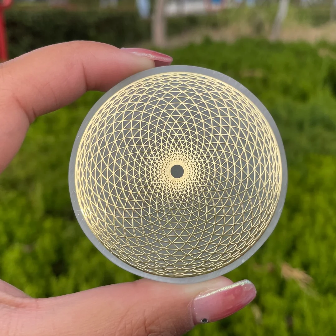 6cm Natural Crystal Selenite Slice Slab White Gypsum, Natural Selenite Stone Crystal Disc, Selenite Charging Plate