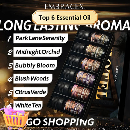 6pc/1Set 10ML Fragrance Oils Gift Set Fruit Delicious Hotel Autumn Scented Aroma Oil Warm Scent Christmas Gift Floral Clean Set