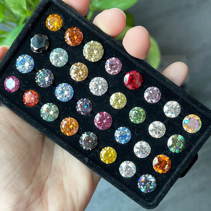 DJMAX 0.5-3ct Pink Red Royal Blue Green Moissanite Loose Stone Excellent Cut 5/6.5/8/9mm Original Moissanite Diamond Stones