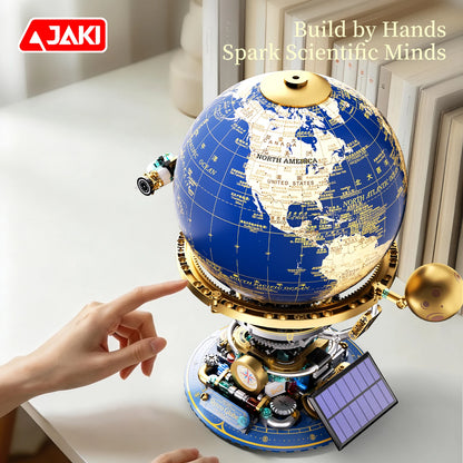 JAKI Steampunk Solar Globe Model Assembly Kit, High-Brick Small Particle Building Blocks, Aerospace Toys Ornament, Birthday Gift