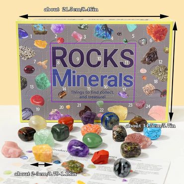 24pcs/set Natural Crystal Specimen Gift Box Children's Holiday Gift Ornament