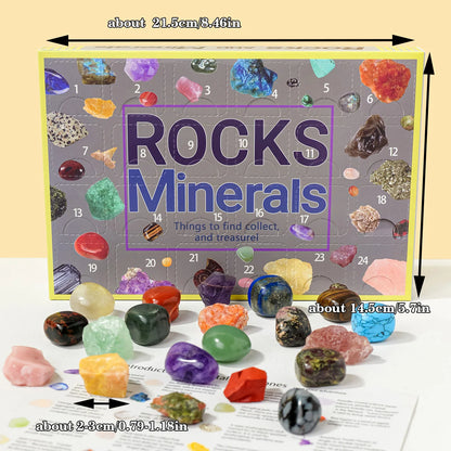 24pcs/set Natural Crystal Specimen Gift Box Children's Holiday Gift Ornament