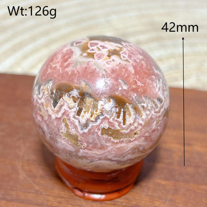 Rhodochrosite Sphere – Natural Pink Elegance