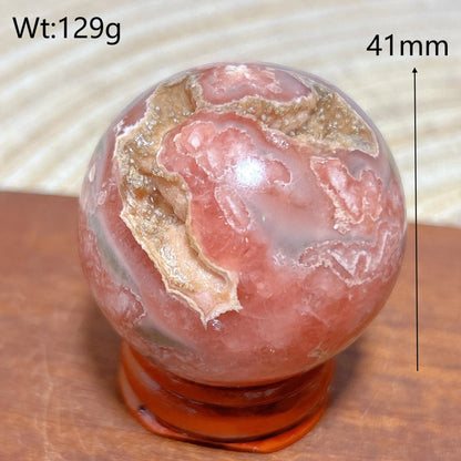 Rhodochrosite Sphere – Natural Pink Elegance