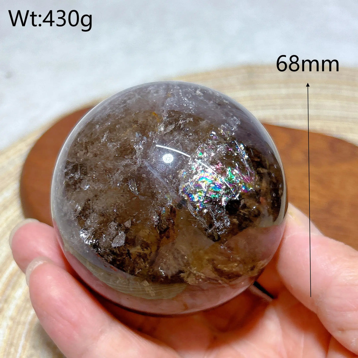 Rainbow Smoky Quartz Sphere – Natural Crystal