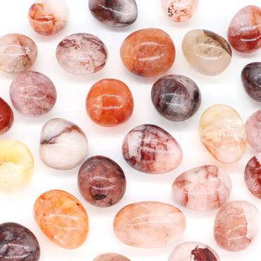 Red Inclusions Natural Tumbled Stones Healing Crystal Quartz Mineral Specimen Meditation Gemstones Tank Aquarium Home Decoration