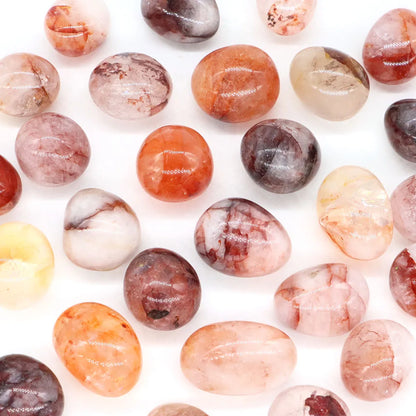 Red Inclusions Natural Tumbled Stones Healing Crystal Quartz Mineral Specimen Meditation Gemstones Tank Aquarium Home Decoration