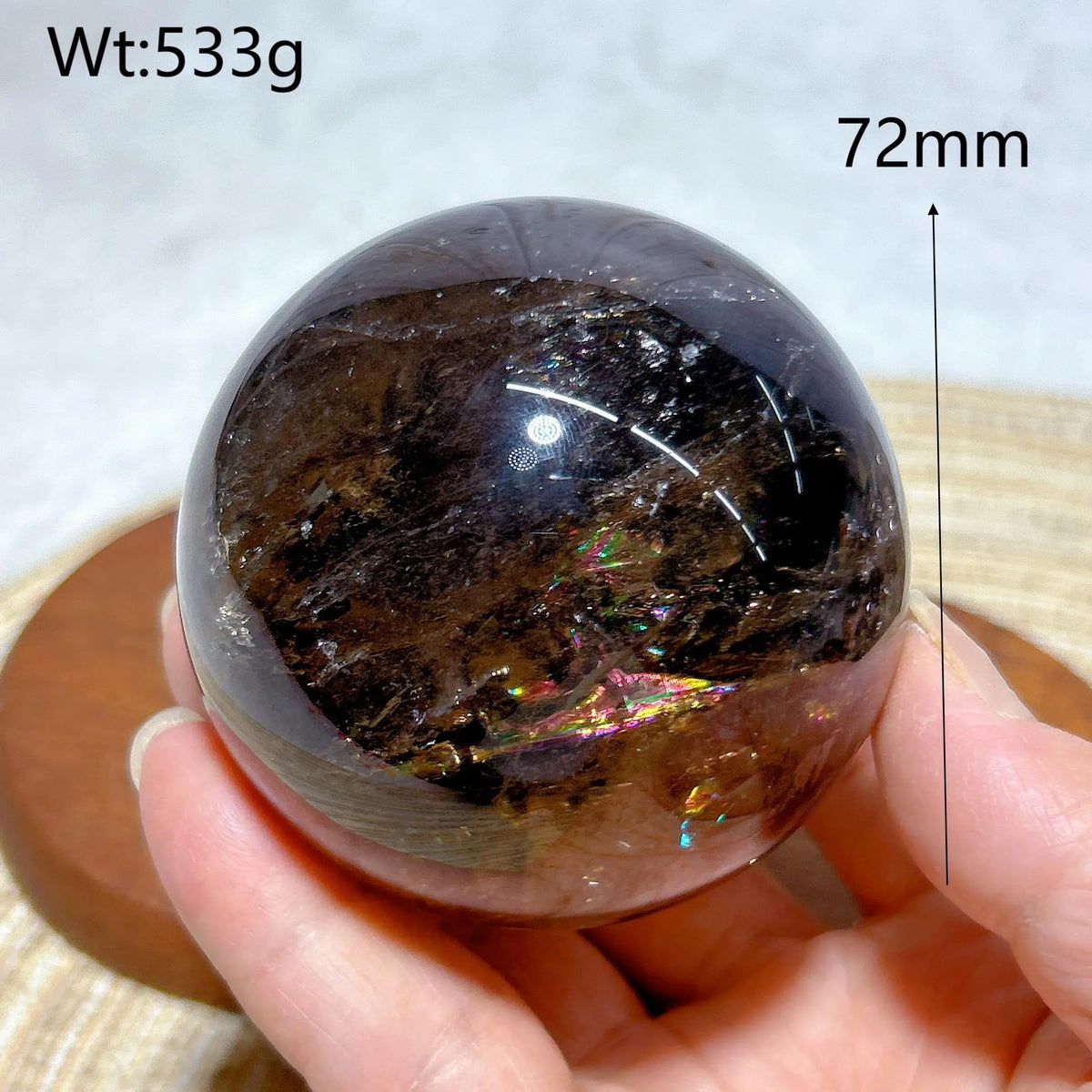 Rainbow Smoky Quartz Sphere – Natural Crystal