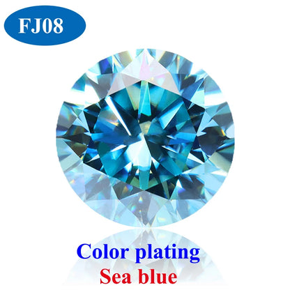DJMAX 0.5-3ct Pink Red Royal Blue Green Moissanite Loose Stone Excellent Cut 5/6.5/8/9mm Original Moissanite Diamond Stones