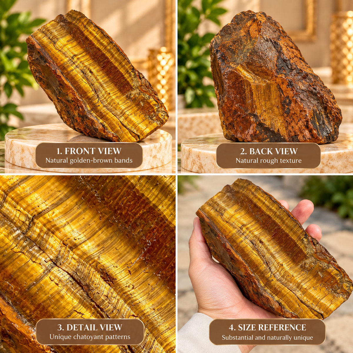 Natural Raw Tiger Eye Crystal – Reiki & Home Décor