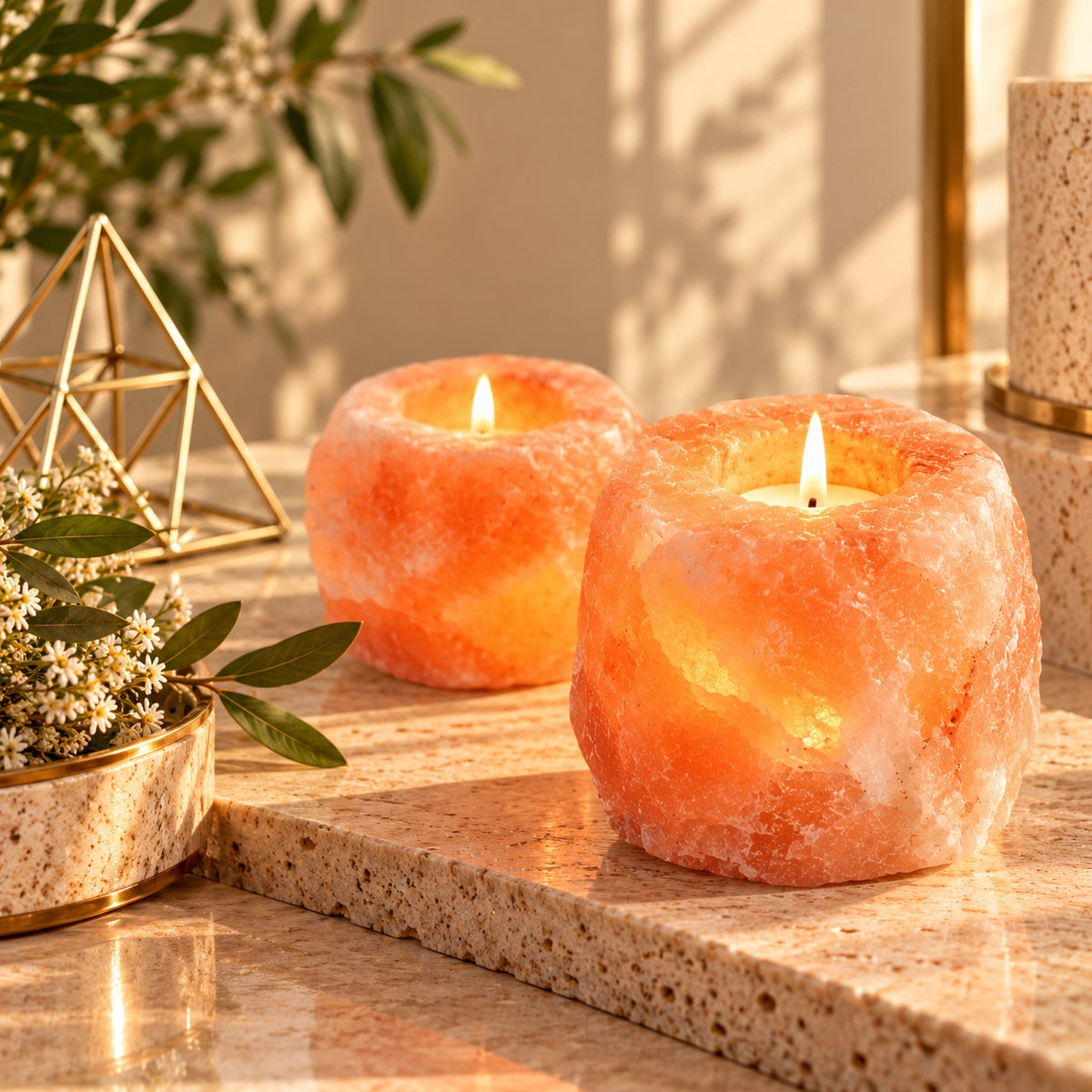 Himalayan Salt Crystal Candle Holder