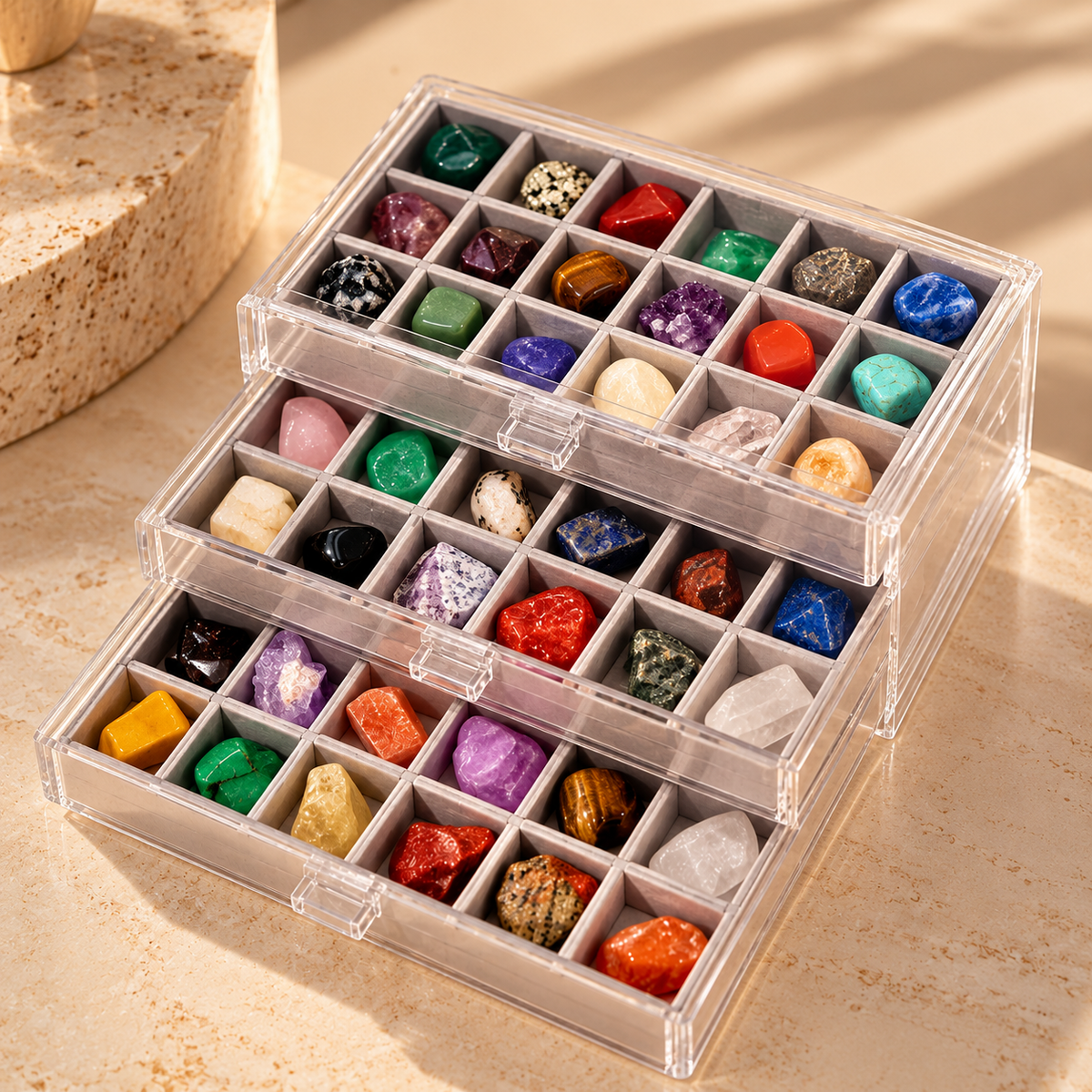 Natural Gemstone Collection Box