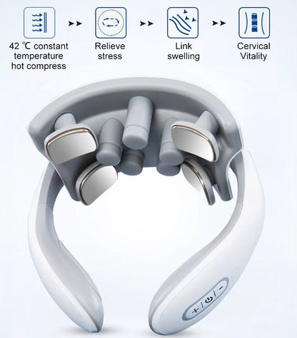 Hot Vibration  Neck  & Cervical Spine Massage 4 head