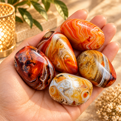 Natural Sardonyx Agate Palm Stone