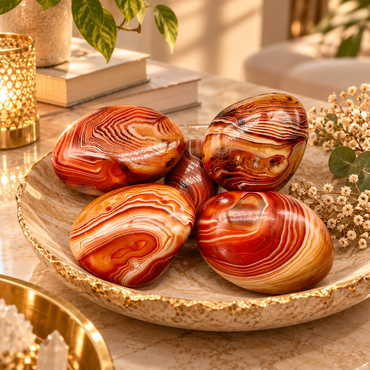 Natural Sardonyx Agate Palm Stone